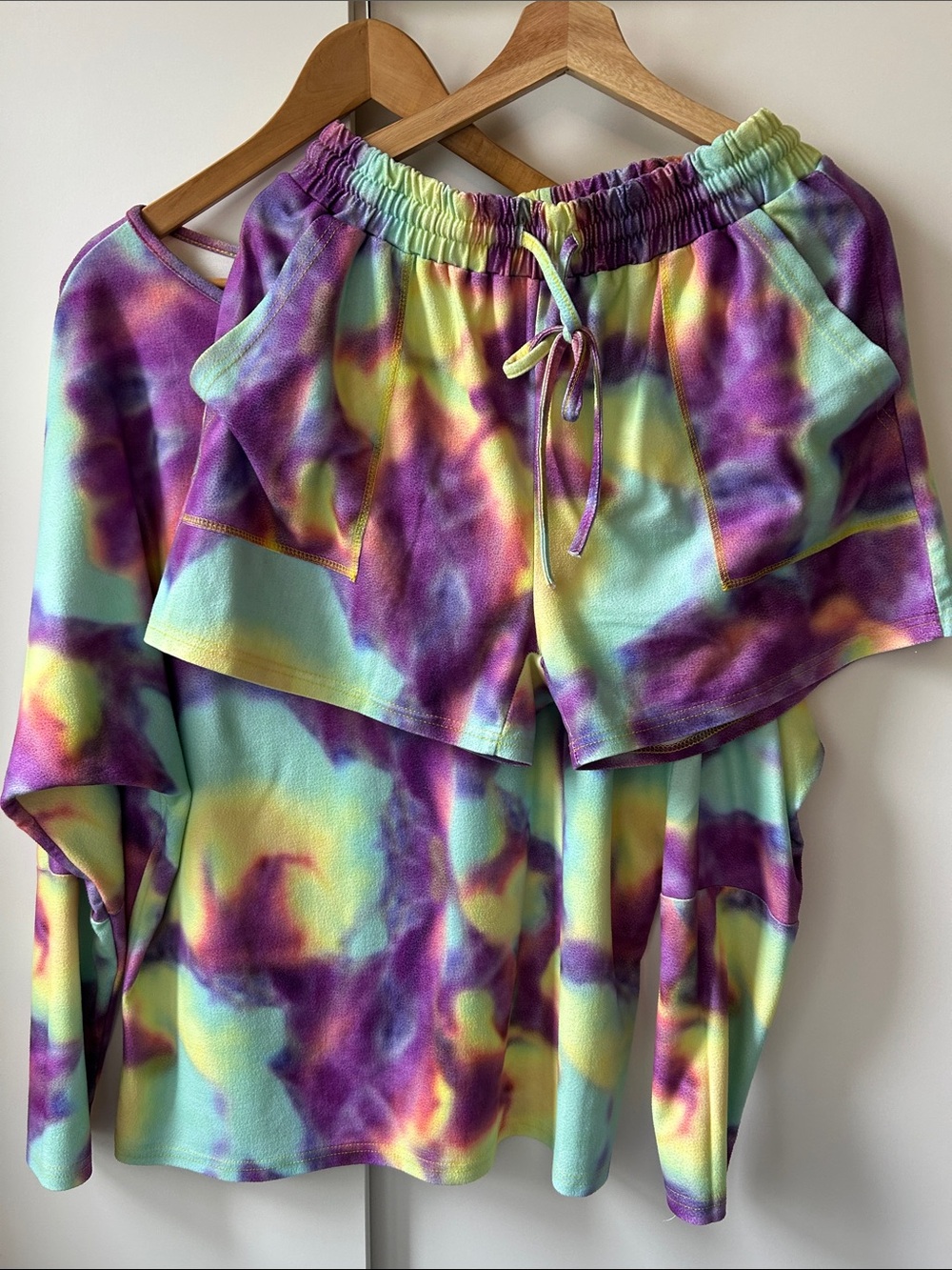 Tie Dye Top with Matching Shorts Set XL